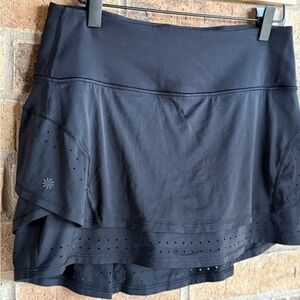 Athleta Black Perforated Layered Skort